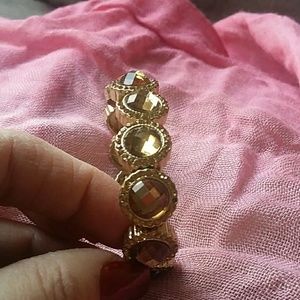 Rhinestone and amber stone bracelet